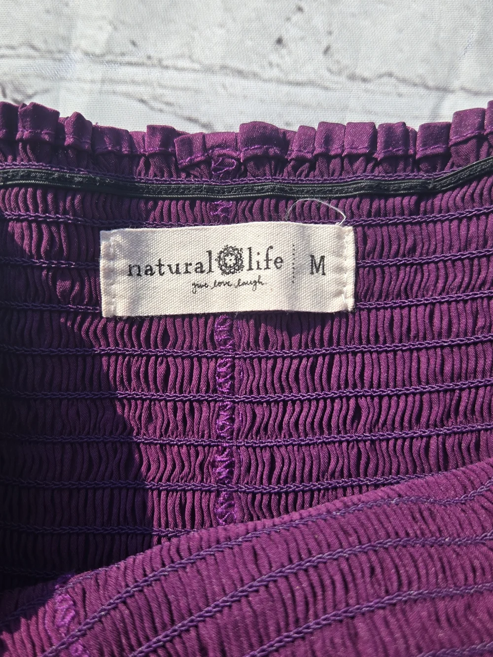 Natural Life Smocked Waist Plum Purple Flowy Pull On Daisy Shorts  M